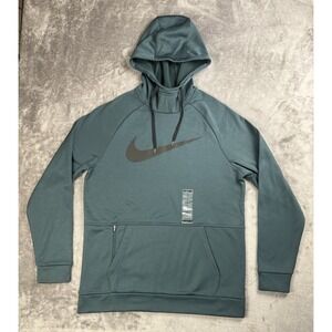 Nike Hoodie Men's Medium Green Therma Fit Swoosh Pullover Forest‎ CU6238 NWT